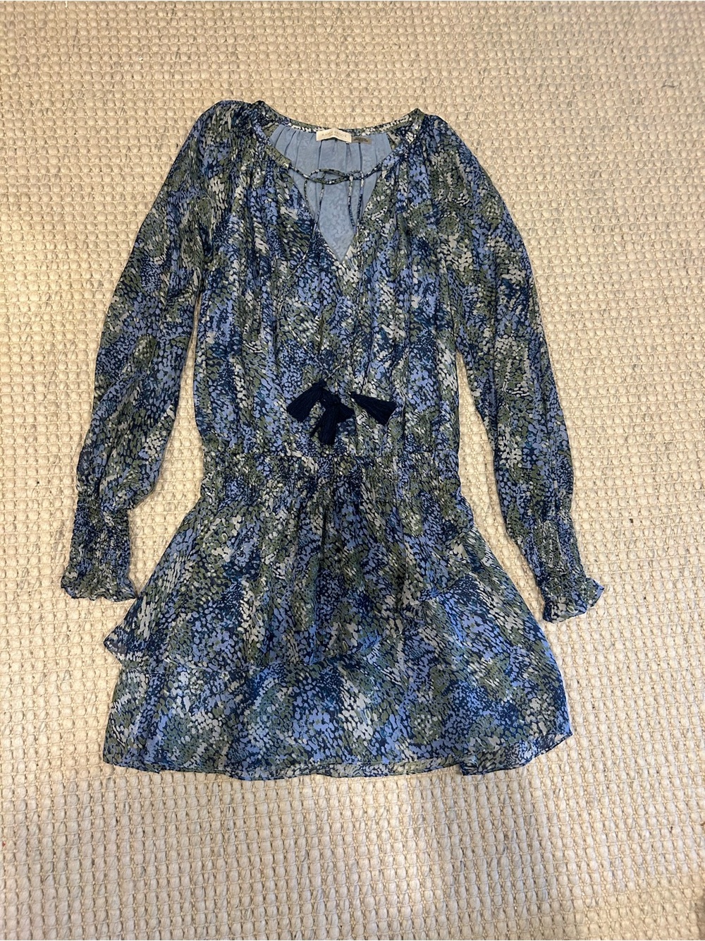 Ramy Brook Blue Green Floral Mini Dress
